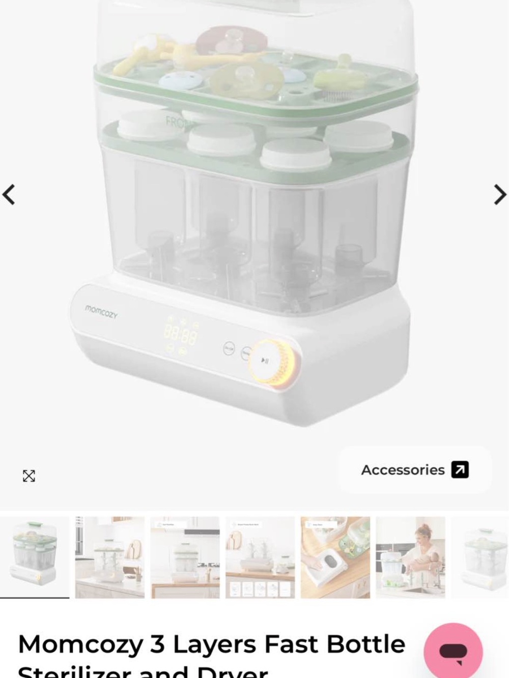 Momcozy Green and White 3-Layer Fast Bottle Sterilizer & Dryer